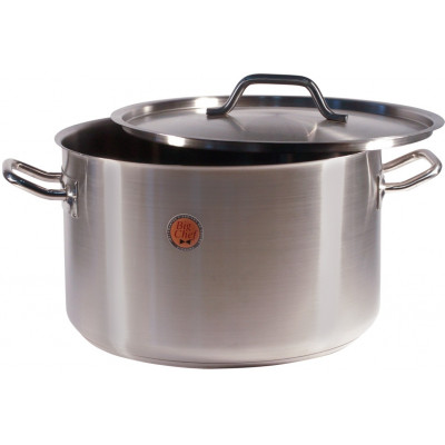 Cacerola Alta 22 Litros Inoxidable 1.0mm Ø36x22cm con Tapa Fondo Difusor