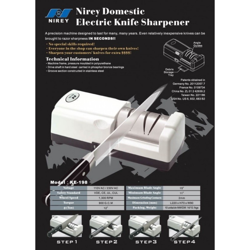 Afilador Cuchillo Eléctrico 2 Biseles | Nirey | Steward