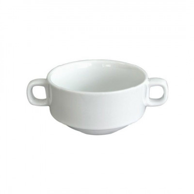 Set 6 Taza Consome 300Ml Porcelana Blanco | Castello