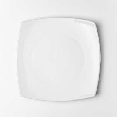 Set 6 Plato Principal Cuadrado 23.5cm Porcelana | Prisma | Steward